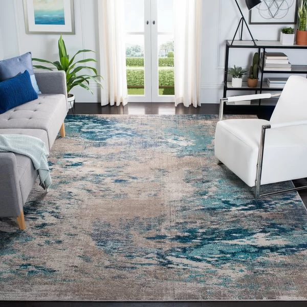 Gammage Abstract Area Rug in Blue/Gray Wayfair Annual Sale